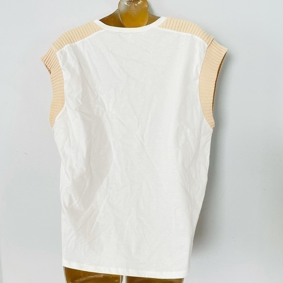 Zara white cream neutral loose short sleeve top size medium - Picture 3 of 4